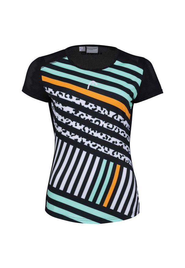 Koszulka tenisowa dziewczęca z krótkim rekawem Head Sammy. Kolor: zielony, biały, wielokolorowy, czarny. Długość: krótkie. Sport: tenis