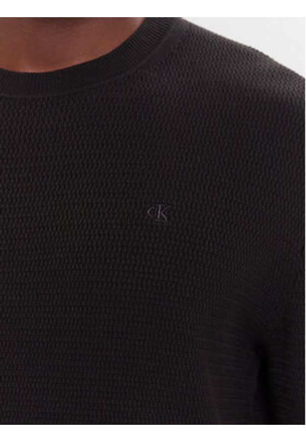 Calvin Klein Sweter LV04LB327G Czarny Regular Fit. Kolor: czarny. Materiał: bawełna