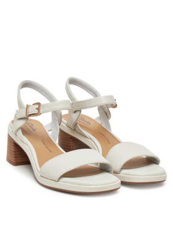 Clarks Sandały Jaylan Ray 26181660 Biały. Kolor: biały. Materiał: skóra