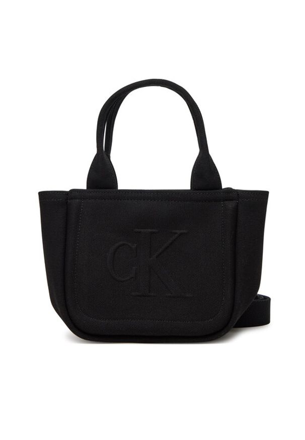 Calvin Klein Jeans Torebka Summer Canvas Mini Tote LV04K3160G Czarny. Kolor: czarny