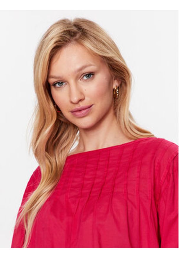 Sisley Bluzka 5HO1LQ040 Różowy Regular Fit. Kolor: różowy. Materiał: bawełna