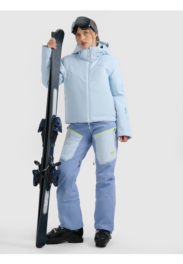 4f - 4F Spodnie narciarskie membrana 15000 damskie - granatowe XXL. Kolor: niebieski. Materiał: materiał. Technologia: Thinsulate. Wzór: gładki. Sezon: zima. Sport: narciarstwo