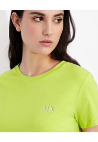Armani Exchange - ARMANI EXCHANGE - Neonowy T-shirt z bawełny. Okazja: na co dzień. Kolor: zielony. Materiał: bawełna. Wzór: napisy. Styl: casual #3