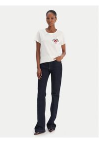 Liu Jo Sport T-Shirt TF5275 JS923 Écru Regular Fit. Kolor: kremowy. Materiał: bawełna. Styl: sportowy #5