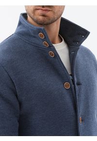 Ombre Clothing - Bluza męska rozpinana bez kaptura - jeansowa CARMELO - XL. Typ kołnierza: bez kaptura. Materiał: jeans #6
