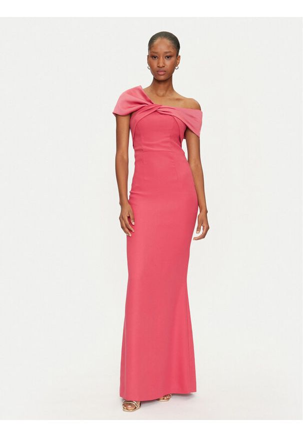 Marciano Guess Sukienka wieczorowa 5GGK11 7300A Koralowy Slim Fit. Kolor: pomarańczowy. Materiał: syntetyk. Styl: wizytowy
