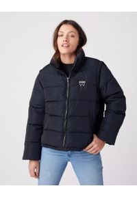 Wrangler - WRANGLER SHORT PUFFER DAMSKA KURTKA PRZEJŚCIOWA BLACK W4R9YJ100