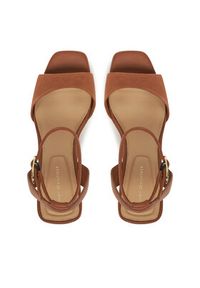 TOMMY HILFIGER - Tommy Hilfiger Espadryle Leather & Suede High Wedge Espad FW0FW08803 Brązowy. Kolor: brązowy. Materiał: skóra #5