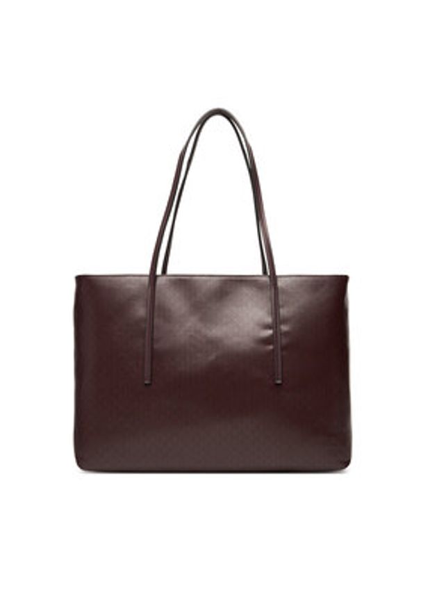 Calvin Klein Torebka Emblem Aop Tote W/ Pouch LV04F3266G Bordowy. Kolor: czerwony. Materiał: skórzane
