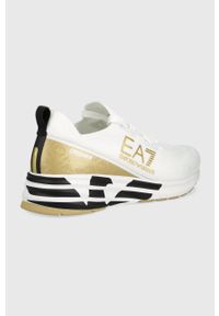 EA7 Emporio Armani sneakersy kolor biały. Nosek buta: okrągły. Zapięcie: sznurówki. Kolor: biały. Materiał: guma. Obcas: na platformie #3