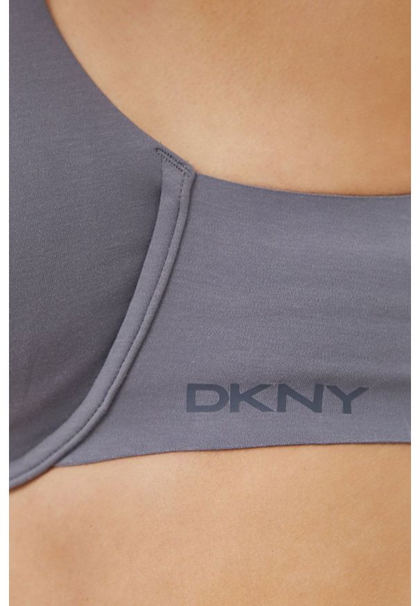 DKNY - Dkny - Biustonosz. Kolor: szary. Rodzaj stanika: odpinane ramiączka, biustonosz z fiszbinami