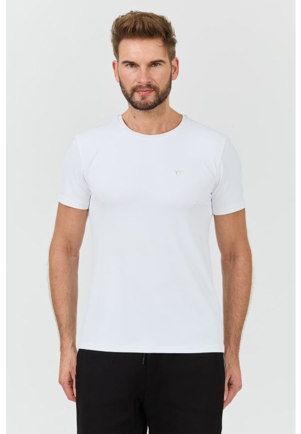 Guess - GUESS Biały męski t-shirt New Tech Str T, Rozmiar L. Kolor: biały