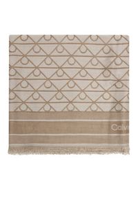 Calvin Klein Chusta Emblem Aop Jacquard Square Scarf LV04F8080G Beżowy. Kolor: beżowy #3