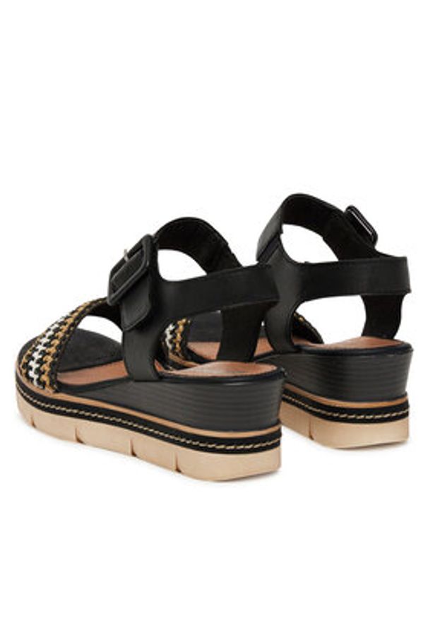 Remonte Sandały D2L55-03 Czarny. Kolor: czarny. Materiał: skóra