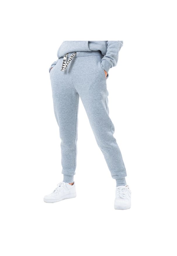 Hype - Spodnie sportowe damskie Drawstring Joggers. Kolor: szary. Materiał: bawełna, poliester. Długość: długie