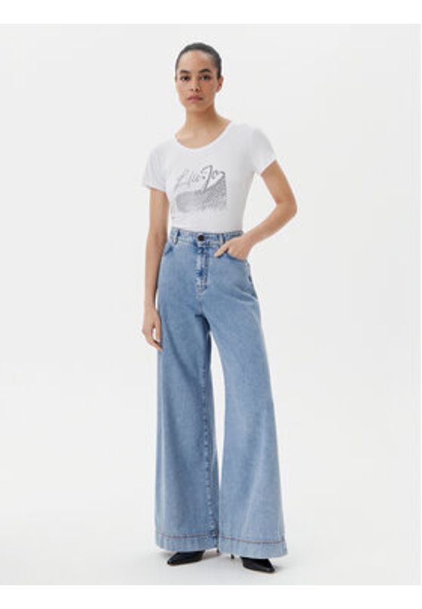 Liu Jo Beachwear T-Shirt VA5157 JS360 Biały Regular Fit. Kolor: biały. Materiał: wiskoza