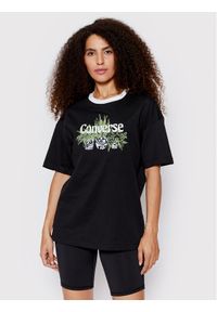 Converse T-Shirt Plant Powered Ringer 10023937-A01 Czarny Loose Fit. Kolor: czarny. Materiał: bawełna