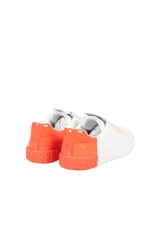 Bikkembergs Sneakersy "Sveva" | B4BKW0165 | Sveva | Kobieta | Biały, Koralowy. Kolor: pomarańczowy, biały, wielokolorowy. Materiał: skóra ekologiczna. Wzór: aplikacja
