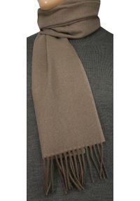 V. Fraas - Szalik Beżowy Gładki, Kawa z Mlekiem Ciepły, z Frędzlami -V.FRAAS- Jesienno-Zimowy, Męski. Kolor: beżowy, brązowy, wielokolorowy. Materiał: akryl, poliakryl. Wzór: gładki. Sezon: jesień, zima. Styl: klasyczny, elegancki