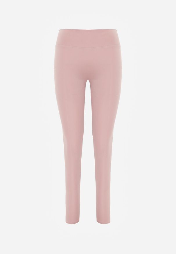 Born2be - Różowe Legginsy w Stylu Basic z Wyszczuplającym Pasem Samertes. Okazja: do pracy, na co dzień, na spacer. Stan: podwyższony. Kolor: różowy. Długość: krótkie. Styl: casual
