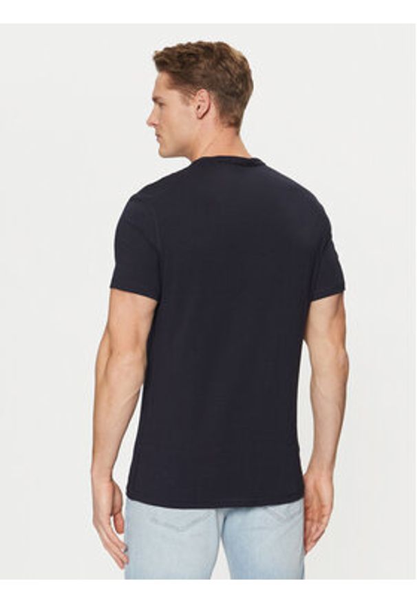 Guess T-Shirt M5RI14 J1314 Granatowy Slim Fit. Kolor: niebieski. Materiał: bawełna