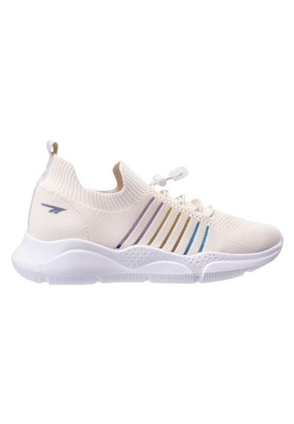 Hi-tec - Buty do chodzenia damskie Hi-Tec Miyas Wo's. Kolor: biały. Materiał: materiał, syntetyk. Szerokość cholewki: normalna. Sport: turystyka piesza