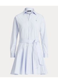 Ralph Lauren - RALPH LAUREN - Niebieska sukienka koszulowa. Typ kołnierza: polo, kołnierzyk klasyczny. Kolor: niebieski. Materiał: bawełna, tkanina. Długość rękawa: długi rękaw. Typ sukienki: koszulowe. Styl: klasyczny #3