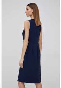 Lauren Ralph Lauren sukienka kolor granatowy mini dopasowana. Kolor: niebieski. Materiał: dzianina. Wzór: gładki. Długość: mini