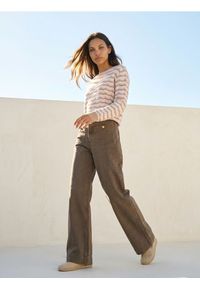 Sinsay - Jeansy wide leg z efektem sprania - brązowy. Kolor: brązowy #1