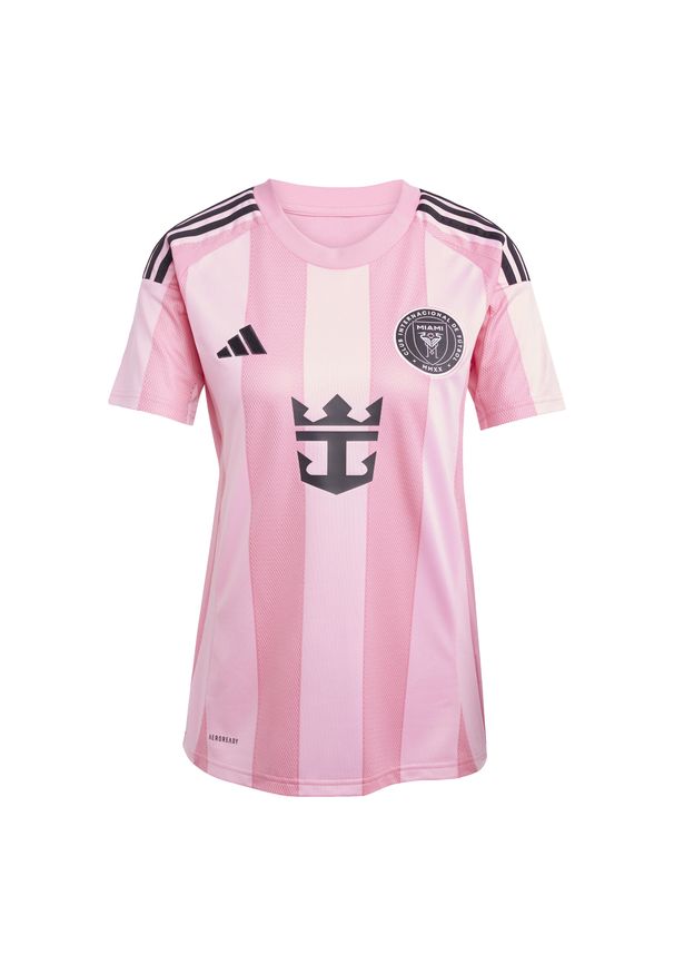 Adidas - Koszulka domowa dla kobiet Inter Miami FC 2025/26. Kolor: różowy. Wzór: paski. Sport: piłka nożna
