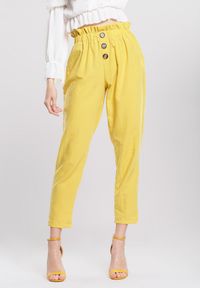 Renee - Żółte Spodnie Lighthearted. Stan: podwyższony. Kolor: żółty. Wzór: gładki #5