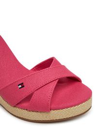 TOMMY HILFIGER - Tommy Hilfiger Sandały Flag High Wedge Espad Crisscross FW0FW08661 Różowy. Kolor: różowy. Materiał: materiał #4