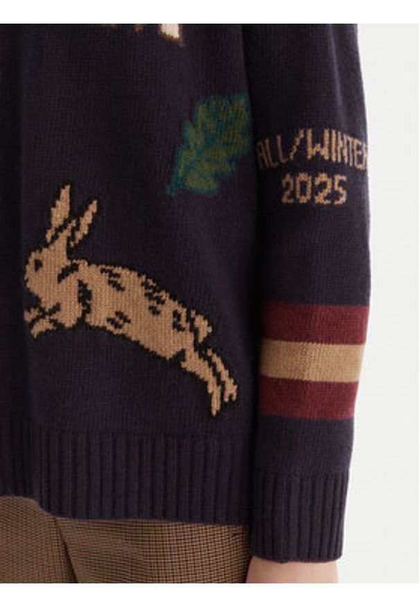 Weekend Max Mara Sweter Pavidi 2525366262 Granatowy Oversize. Kolor: niebieski. Materiał: wełna