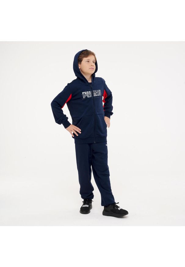 Dres dziecięcy Puma. Okazja: na uczelnię. Kolor: czerwony, niebieski, wielokolorowy. Materiał: dresówka. Styl: sportowy