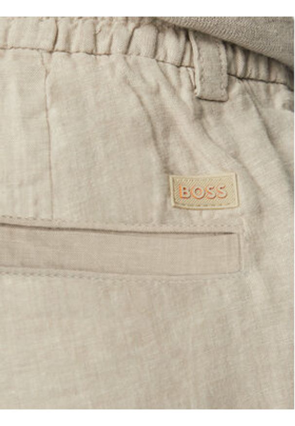 BOSS Szorty materiałowe 50559178 Szary Regular Fit. Kolor: szary. Materiał: len