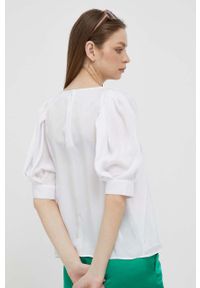 DKNY - Dkny bluzka damska kolor biały gładka. Kolor: biały. Materiał: materiał. Długość: krótkie. Wzór: gładki. Styl: klasyczny #2