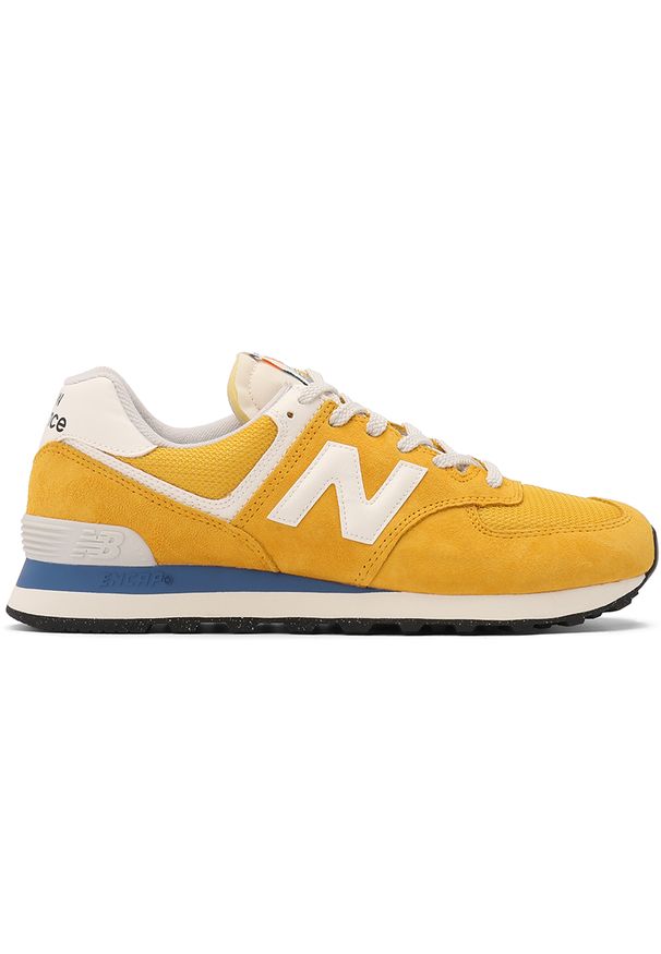 Buty unisex New Balance U574VPY – żółte. Kolor: żółty. Materiał: guma, zamsz, skóra. Szerokość cholewki: normalna. Model: New Balance 574