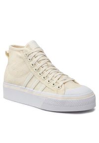 Adidas - adidas Sneakersy Nizza Platform Mid W GX8356 Beżowy. Kolor: beżowy. Materiał: materiał. Obcas: na platformie #6