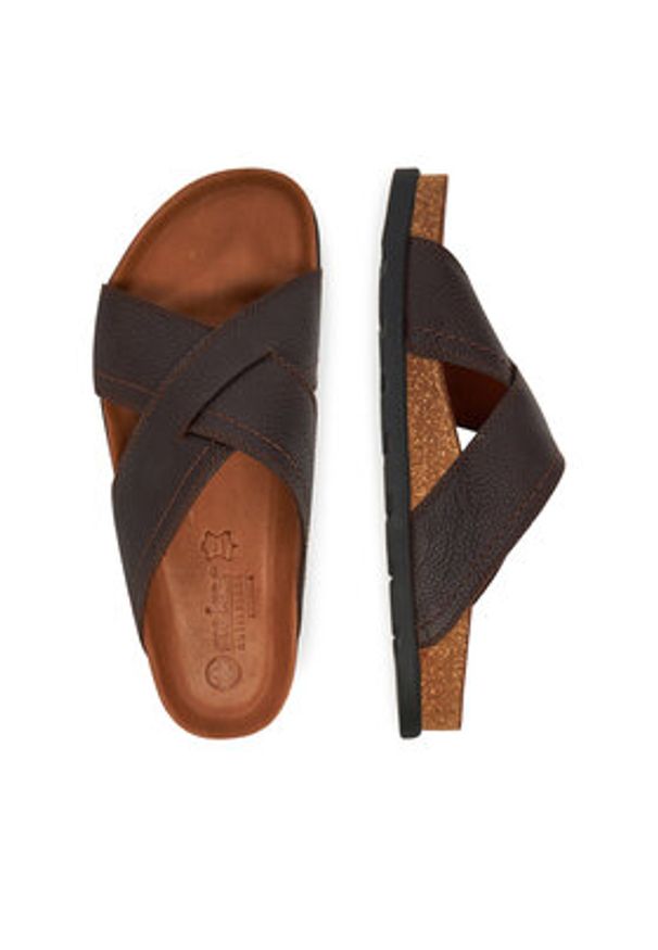 Rieker Klapki 21192-25 Brązowy. Kolor: brązowy. Materiał: skóra