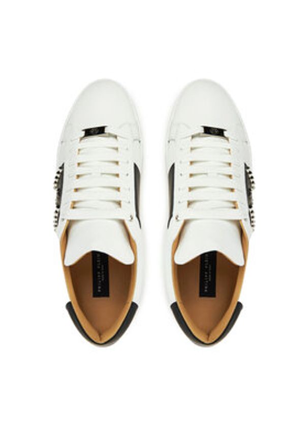 Philipp Plein - PHILIPP PLEIN Sneakersy SAES USC0732 PLE005 Biały. Kolor: biały. Materiał: skóra