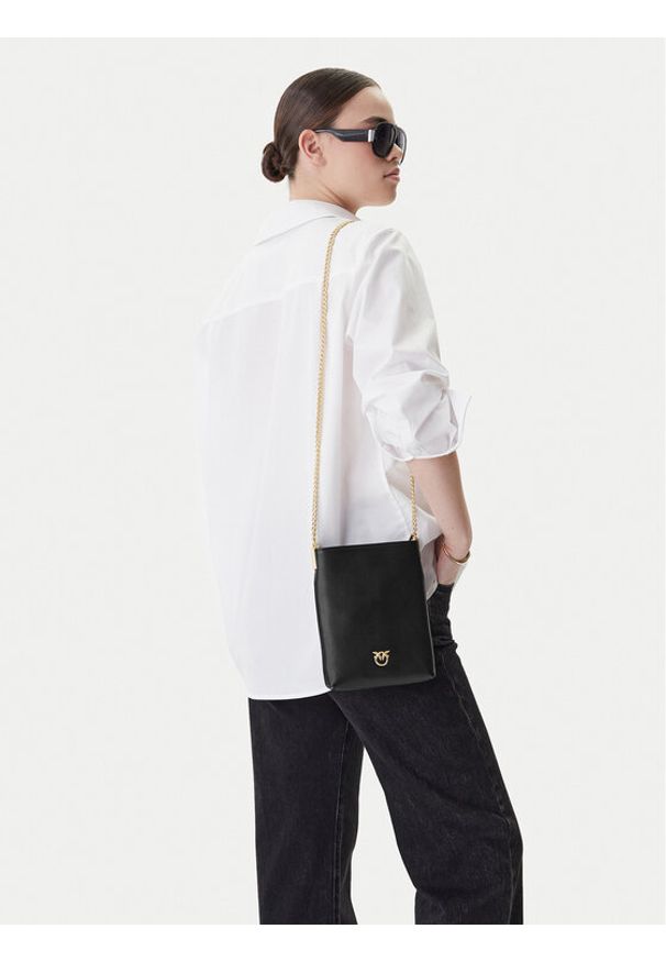 Pinko - PINKO Torebka Flat Satchel AI 25-26 PCPL 105352 A0QO Czarny. Kolor: czarny. Materiał: skórzane