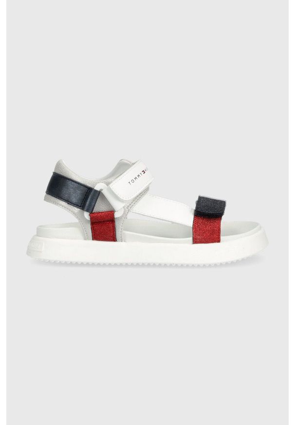 TOMMY HILFIGER - Tommy Hilfiger sandały dziecięce kolor biały. Zapięcie: rzepy. Kolor: biały. Materiał: materiał