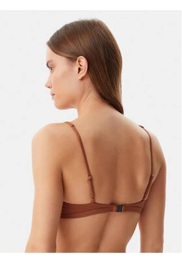 Calvin Klein Swimwear Góra od bikini KW0KW02844 Brązowy. Kolor: brązowy. Materiał: syntetyk