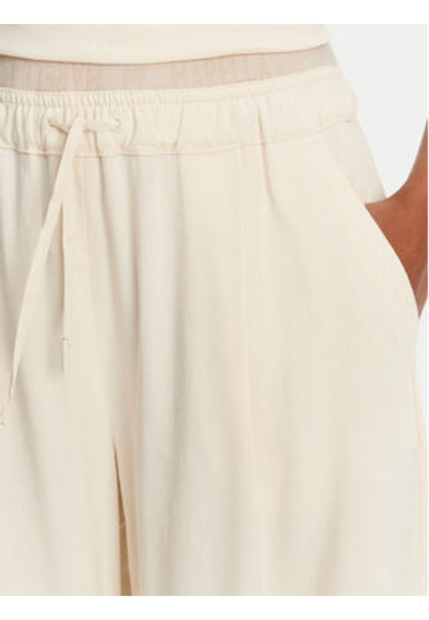 Marella Spodnie materiałowe Fred 2513131085 Écru Wide Leg. Materiał: wiskoza, len