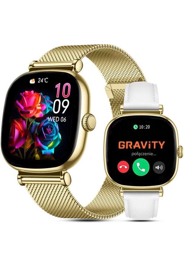 Smartwatch Gravity SMARTWATCH Damski Gravity GT32-2 GD/GD/WH PROF. Rodzaj zegarka: smartwatch