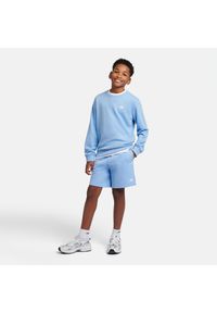 Spodenki dziecięce New Balance LAKB0008ELE – niebieskie. Kolor: niebieski. Materiał: bawełna. Styl: sportowy #5