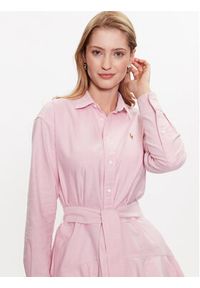Polo Ralph Lauren Sukienka koszulowa 211915565001 Różowy Regular Fit. Typ kołnierza: polo. Kolor: różowy. Materiał: bawełna. Typ sukienki: koszulowe #5