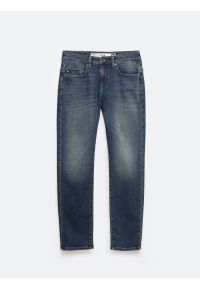 Big-Star - Jeansy męskie dopasowane z przetarciami granatowe Terry 541. Okazja: na co dzień. Stan: obniżony. Kolor: niebieski. Styl: casual #3