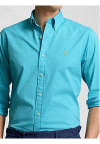 Polo Ralph Lauren Koszula 710937994005 Niebieski Slim Fit. Typ kołnierza: polo. Kolor: niebieski. Materiał: bawełna #5