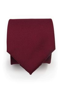 Adam Collection - Bordowy krawat męski, strukturalny materiał D288. Kolor: czerwony. Materiał: materiał. Wzór: gładki